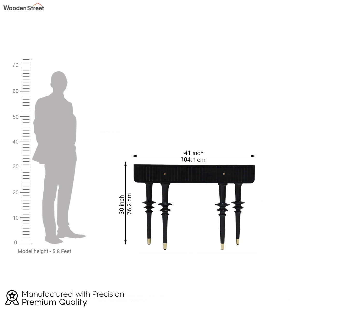 Ekam Console Table (Black Finish)