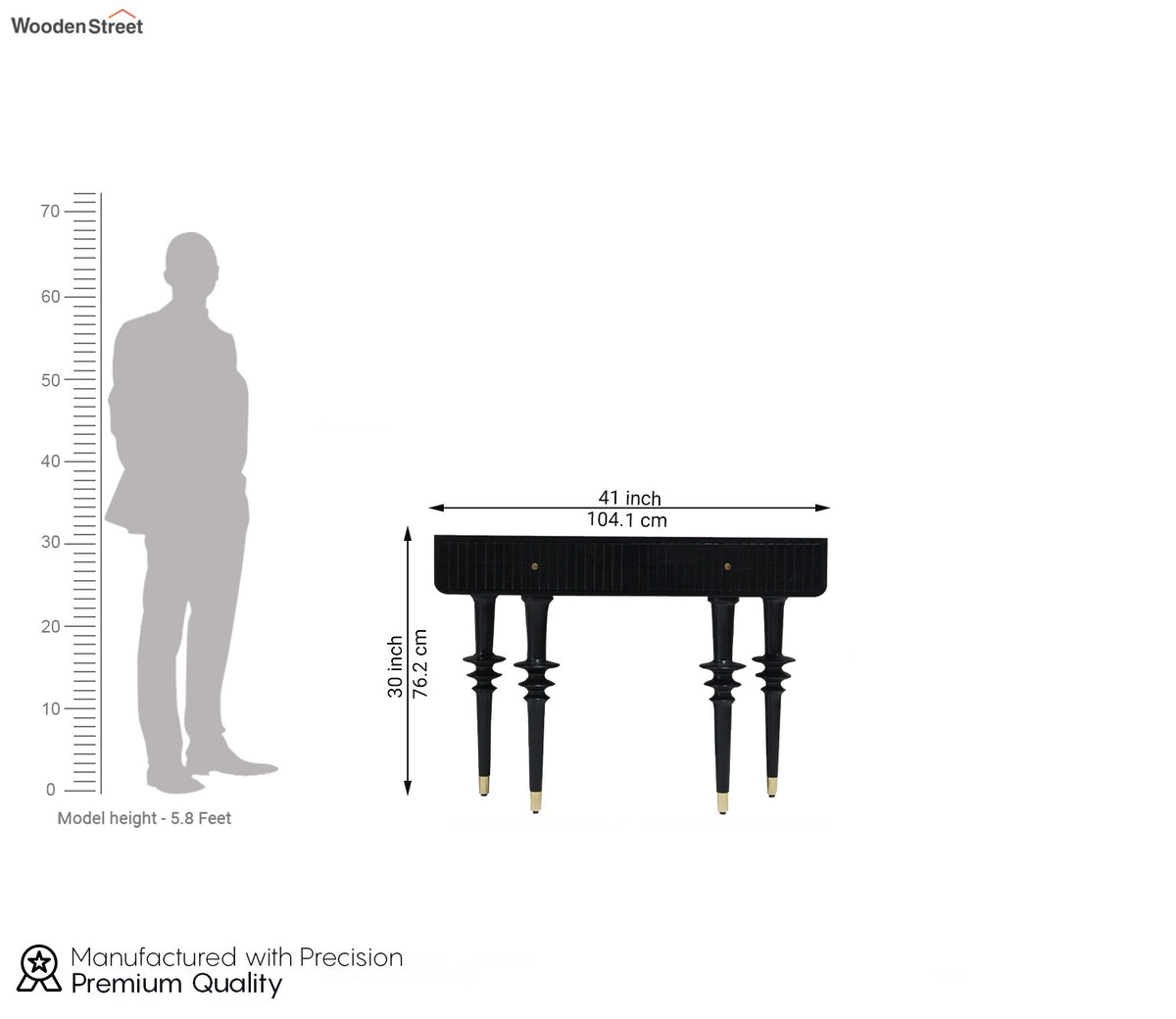 Ekam Console Table (Black Finish)
