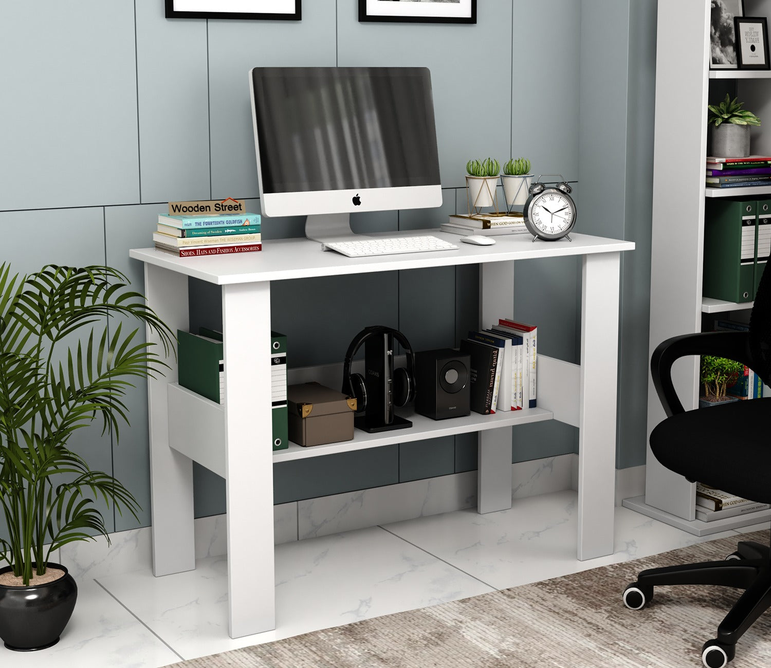 Brook Engineered Wood Study Table (Frosty White Finish)