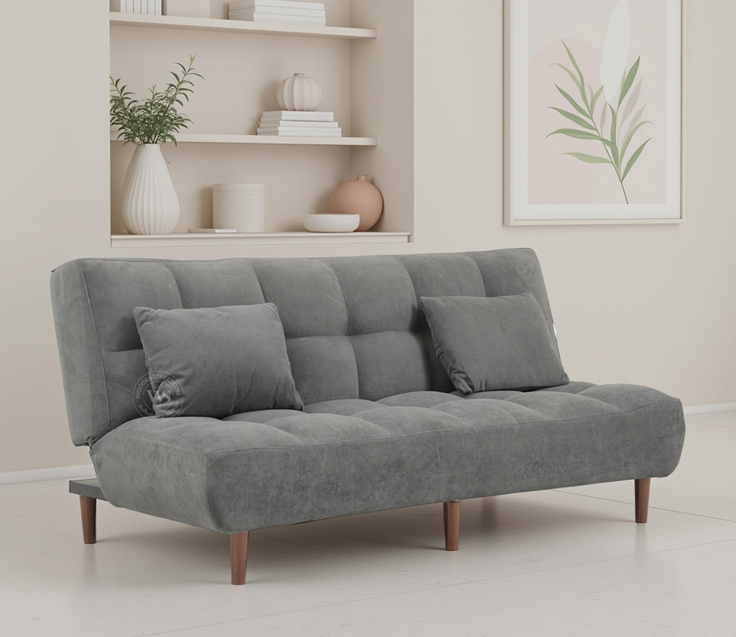 Castello Premium Upholstery Fabric Sofa cum Bed (Grey)