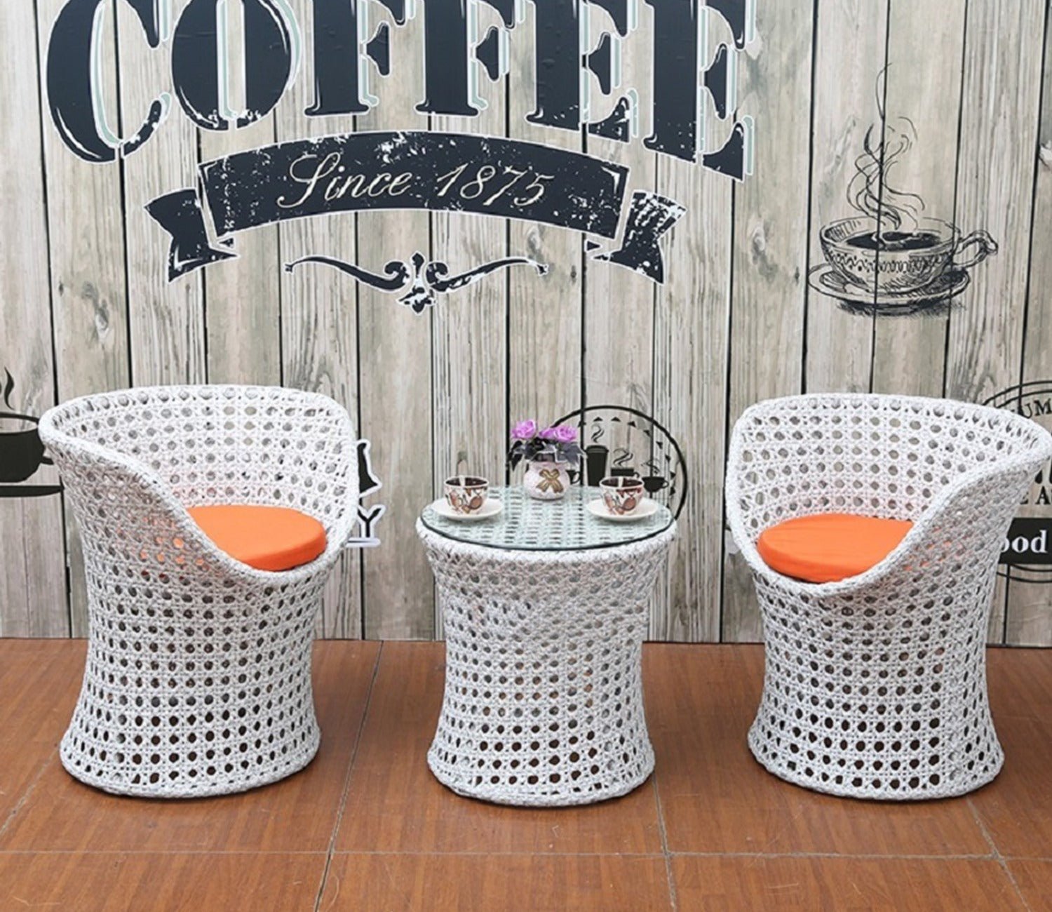 White 2 Seater Balcony Furniture Set