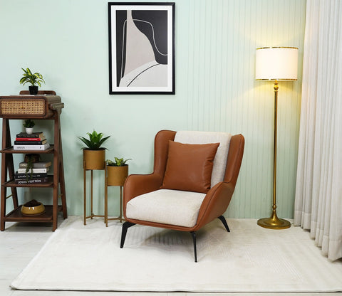 Cosmo Beige Plain Solid carpet (7.5 x 5 Feet)