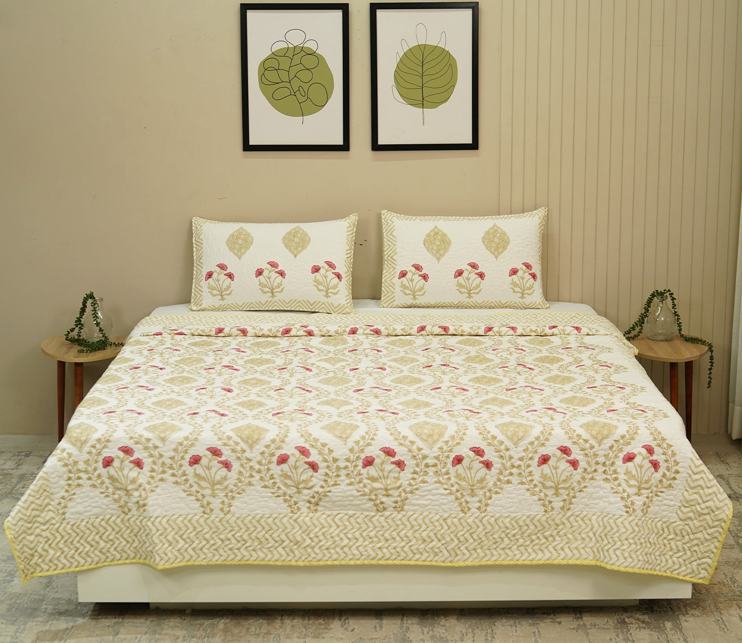 Rose Voyage Pink And Cream Voile Bed Cover