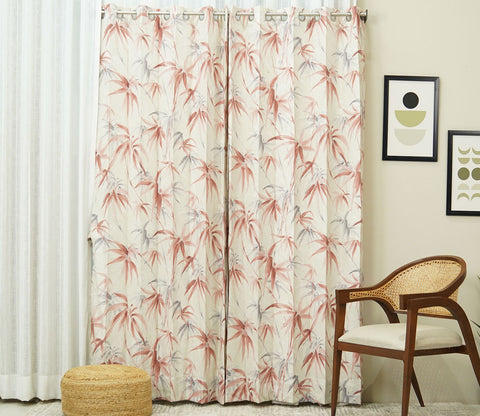 Fern 1 Piece Light-Filtering Curtain (Peach, 7 Feet)