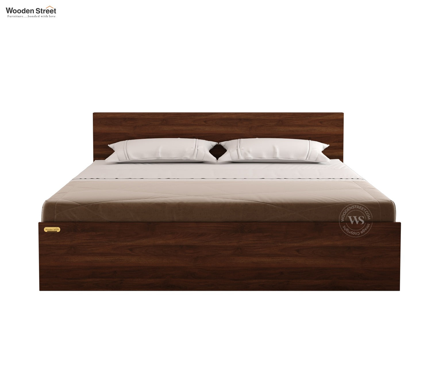 Clemency Bed without Storage (King Size, Columbian Walnut Finish)