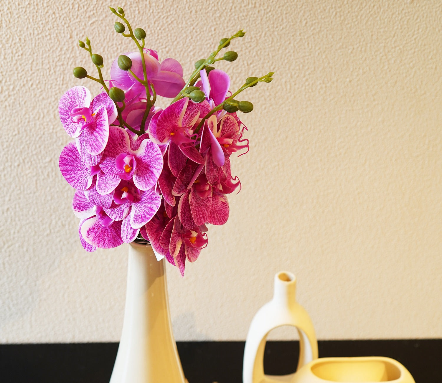 Bloom Artificial Orchid Flower Stick- Set Of 5 (Pink)