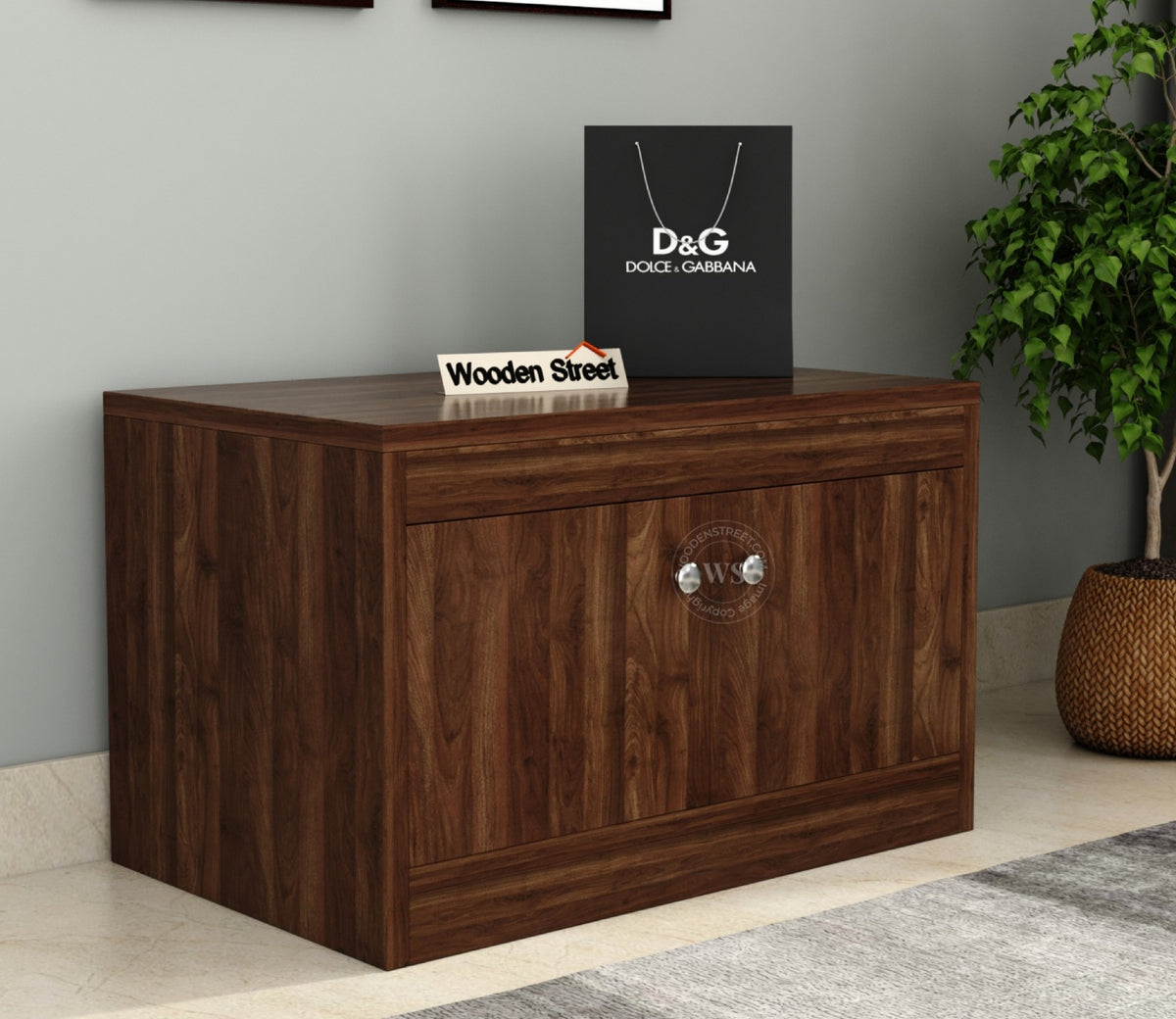 Anton Engineered Wood Shoe Rack without Cushion (Columbian Walnut Finish)