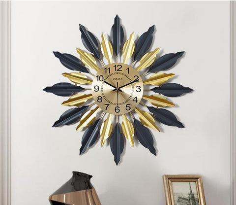 Black and Golden Designer Metal Wall Clock
