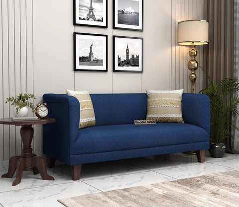 Dexter 3 Seater Fabric Sofa (Cotton, Azure Blue)