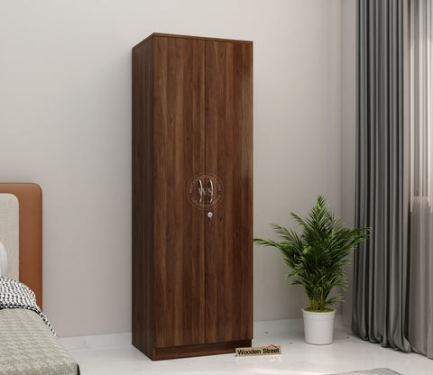 Lillian 2 Door Wardrobe with Shelves (Columbian Walnut Finish)