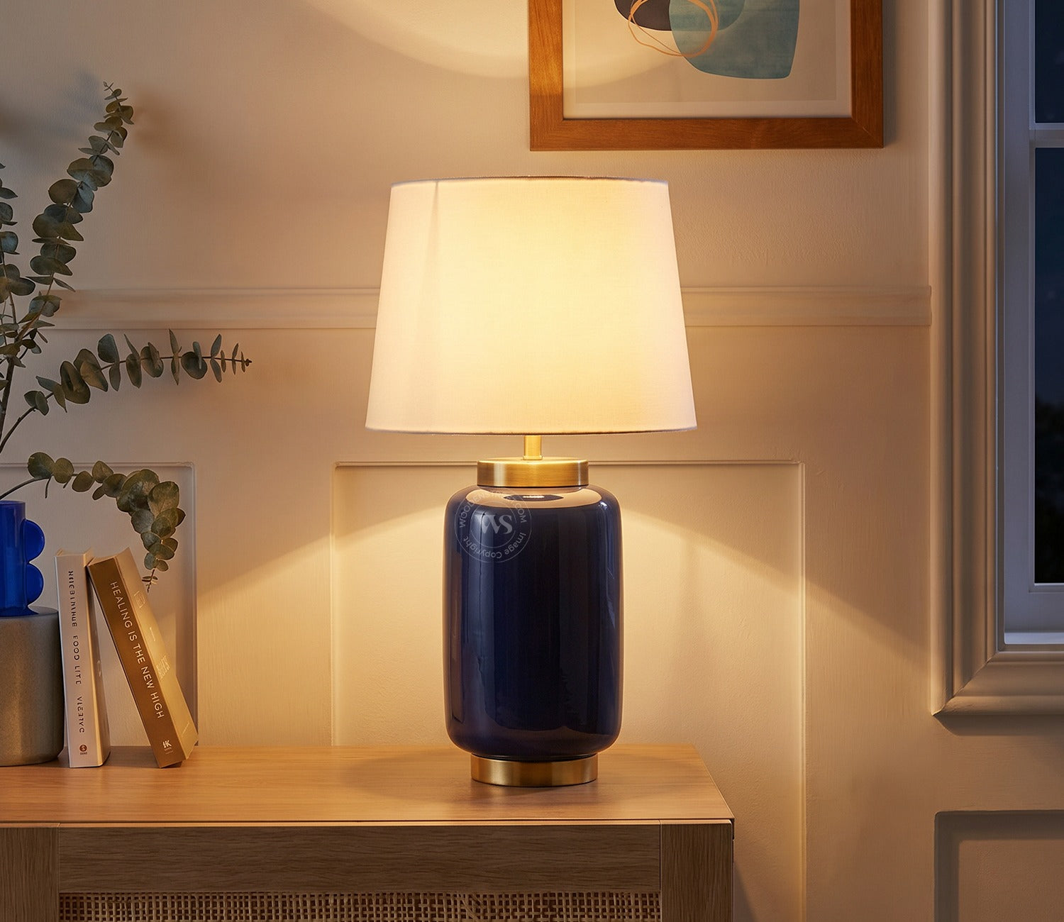 Ceres Metal Blue Table Lamp