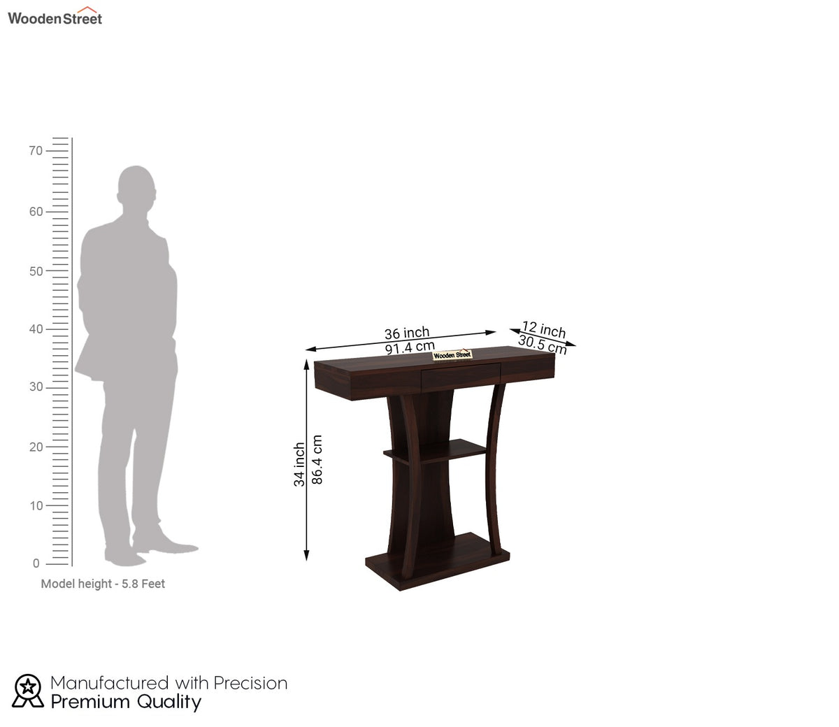 Sirin Console Table (Walnut Finish)