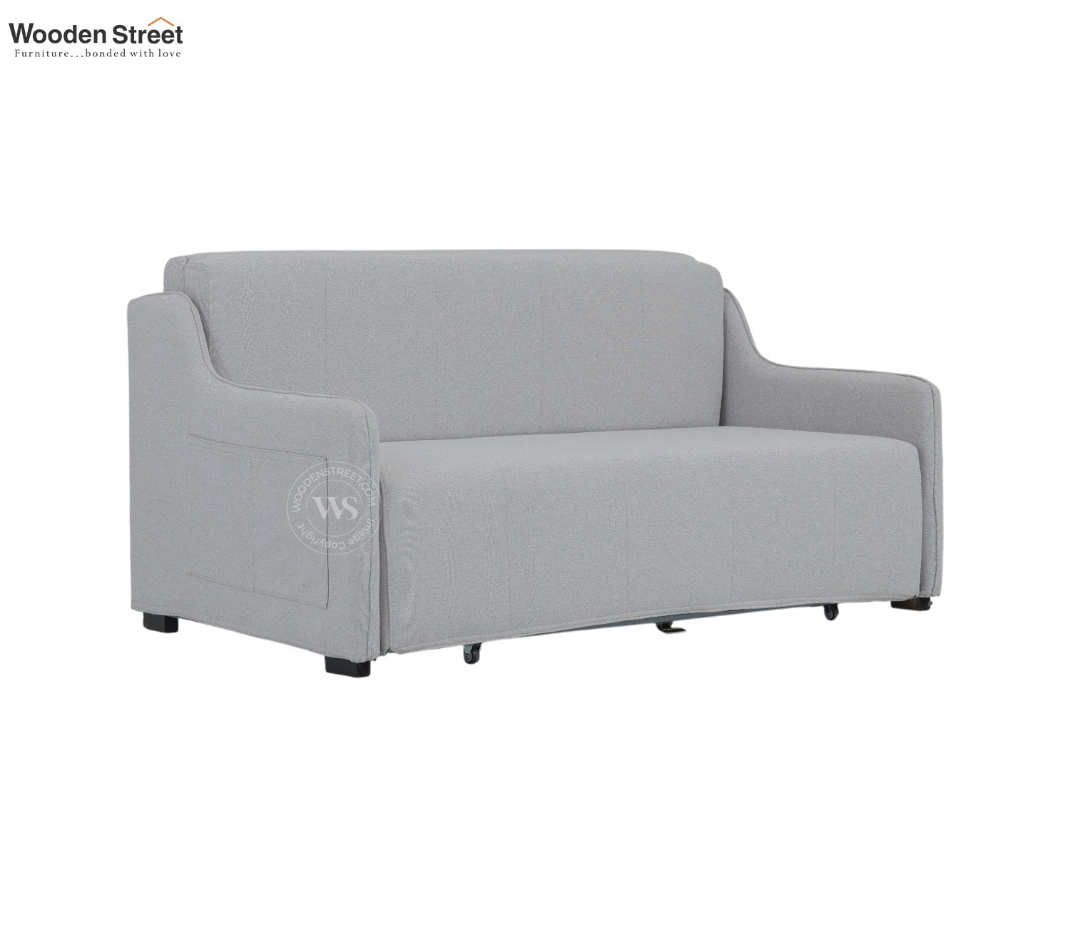 Dorado Premium Fabric Pull-Out Sofa Cum Bed (White)