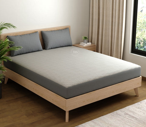 Matrix Ultra Soft Melange Cotton Breathable Hypoallergenic Waterproof Mattress Protector (King Size, Grey, 72 x 72 Inches)