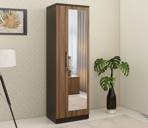 Kosmo Ken 1 Door Engineer Wood Wardrobe With Mirror