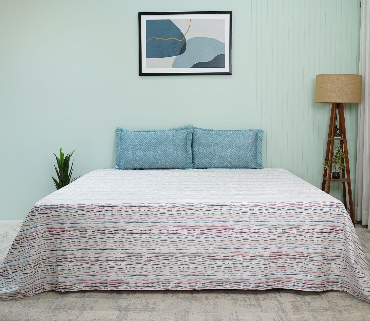 Akin Classic Printed King Size Bedsheet (Multi Colour)