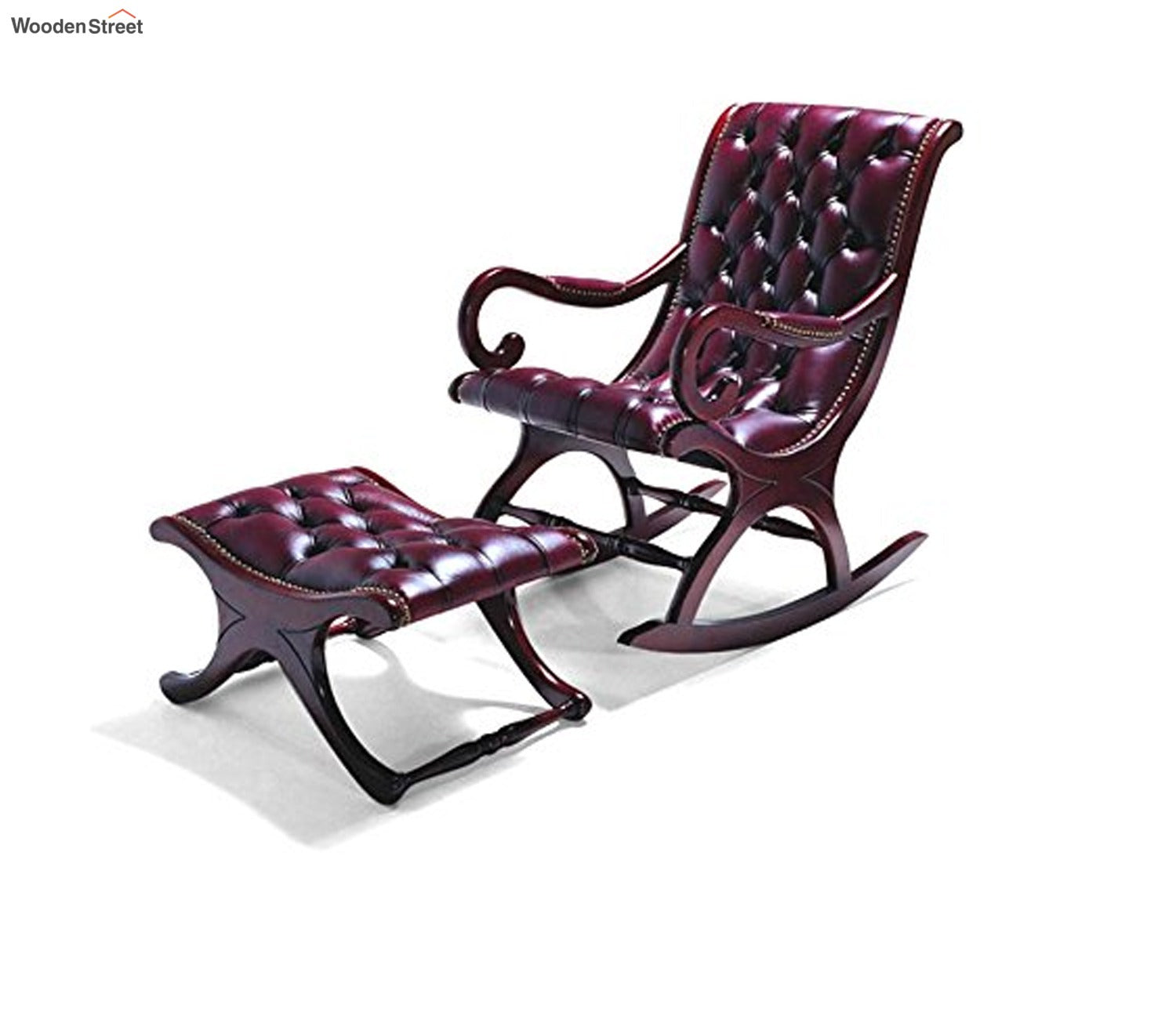 Janet Hand Carved Wooden Rocking Chair
