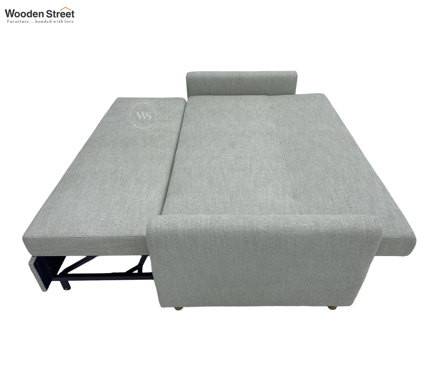 Kairo Fabric Pull-Out Sofa Cum Bed with Under Seat Storage (Grey)