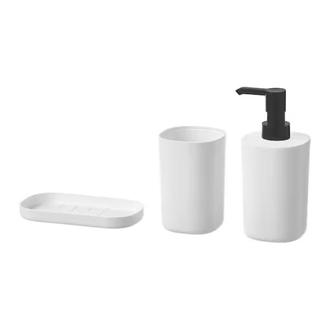 Trueliving_3-Piece bathroom set, white 5 1/4 *3 1/4* 6*