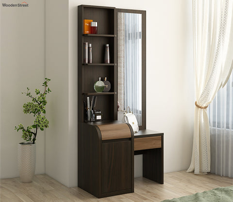 Amazon Engineered Wood Dressing Table in Natural Teak Finish