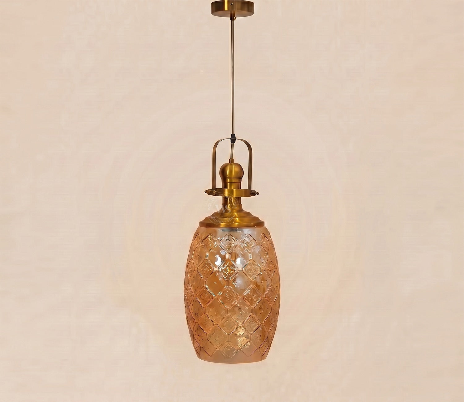 Sylvia Glass Lampshade Hanging Lights (Amber)