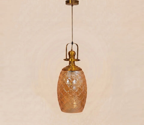 Sylvia Glass Lampshade Hanging Lights (Amber)