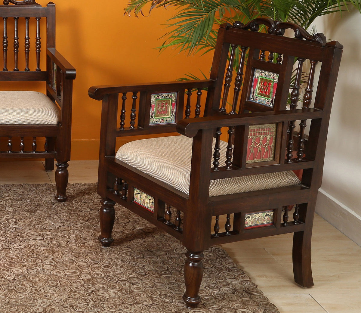 Mora Single Seater Teak Wood Sofa