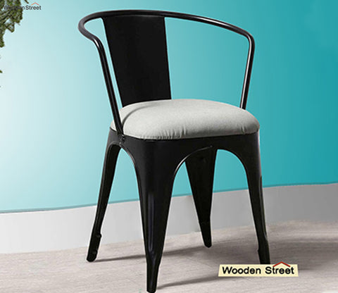 Aero Metal Arm Chair With Fabric (Black)