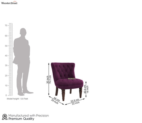 Thrace Slipper Chair (Velvet, Mulberry Pink)