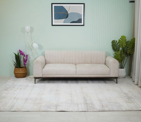 Terezza Beige Abstract Carpet  (11 x 7.8 Feet)