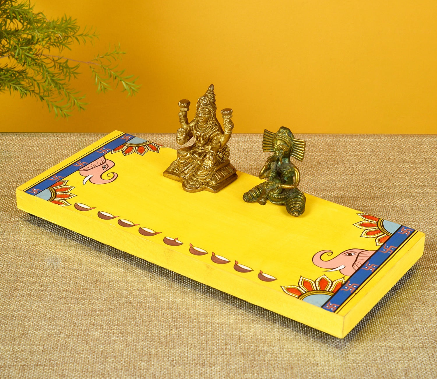 Laxmi Ganesh Yellow Puja Chowki