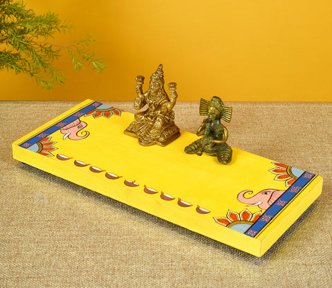 Laxmi Ganesh Yellow Puja Chowki