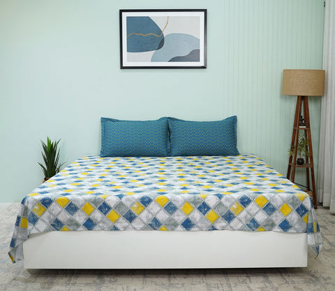 Jasper Celebration Queen Size Bedsheet (Blue)