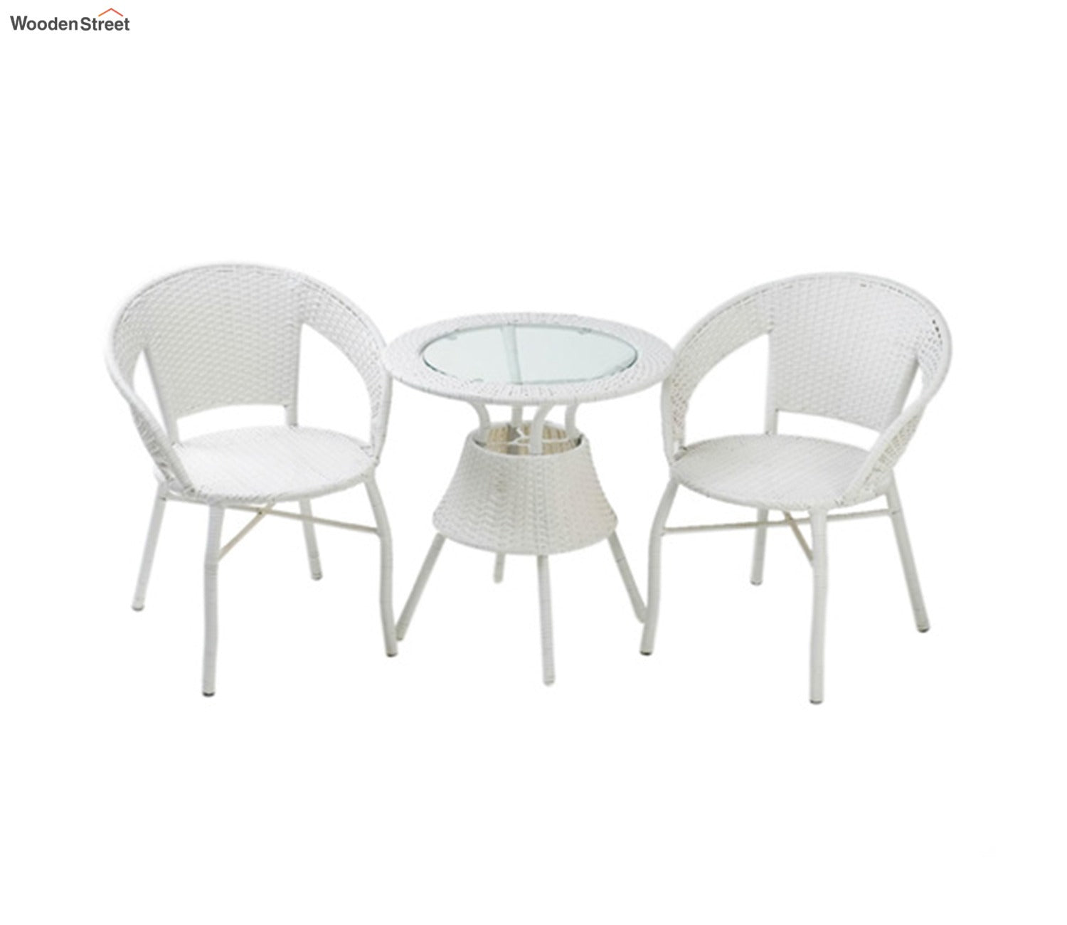 2 Seater Patio Table Set (White)