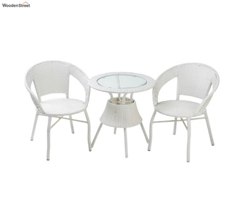 2 Seater Patio Table Set (White)