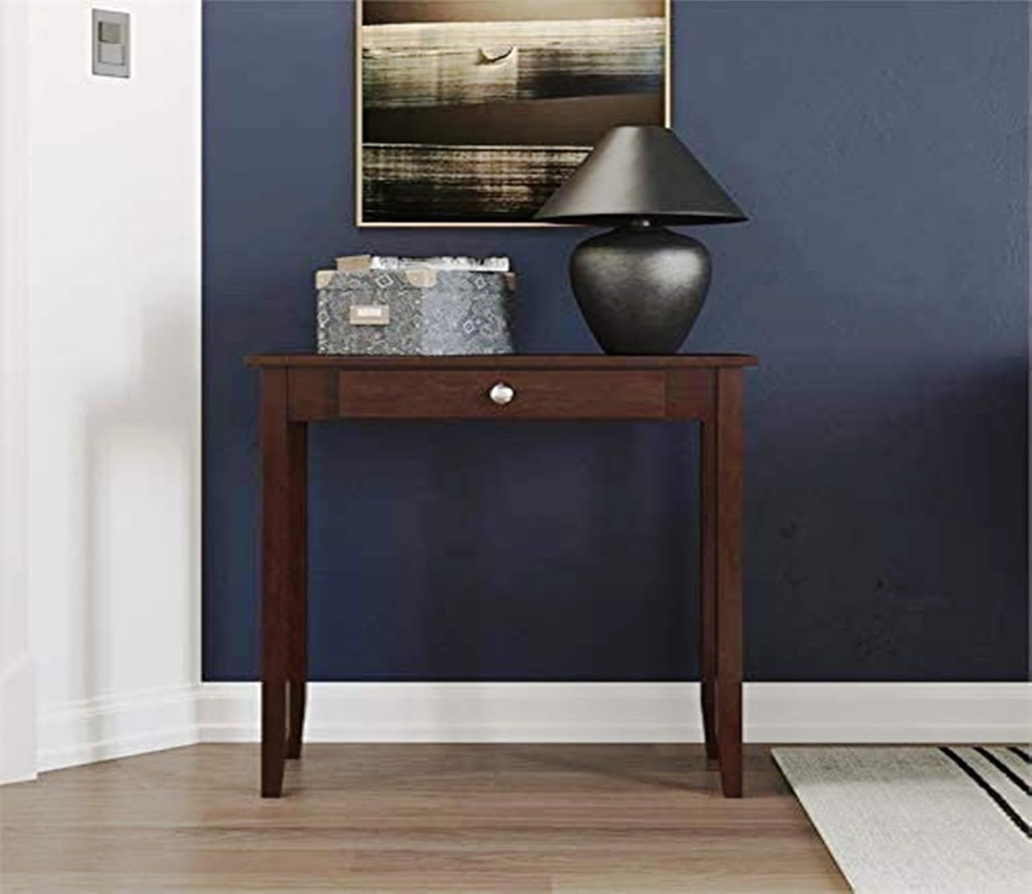 Natural Drawer Wooden Partition Leave Design Console Table
