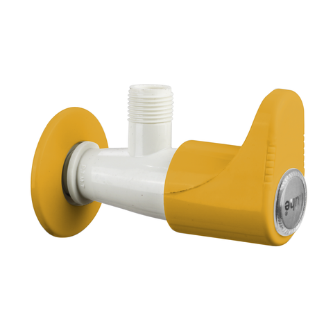 Truliving_Gold Oval Angle Valve PTMT Faucet 15 MM White orange