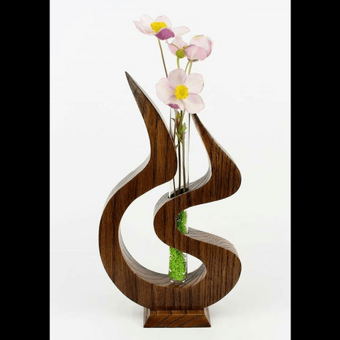 Trueliving Multi-color Wood Rosy Flower Vase 41L x 24W x 10H Centimeters