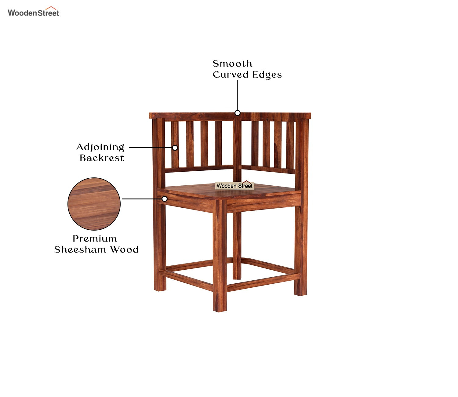 Cohoon 6 Seater Sheesham Wood Space Efficient Dining Set (Honey Finish)