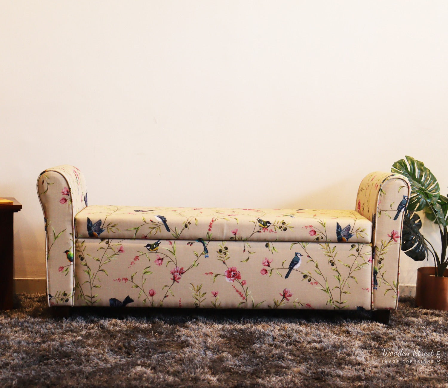 Jade Bench With Storage (Cream Robins)
