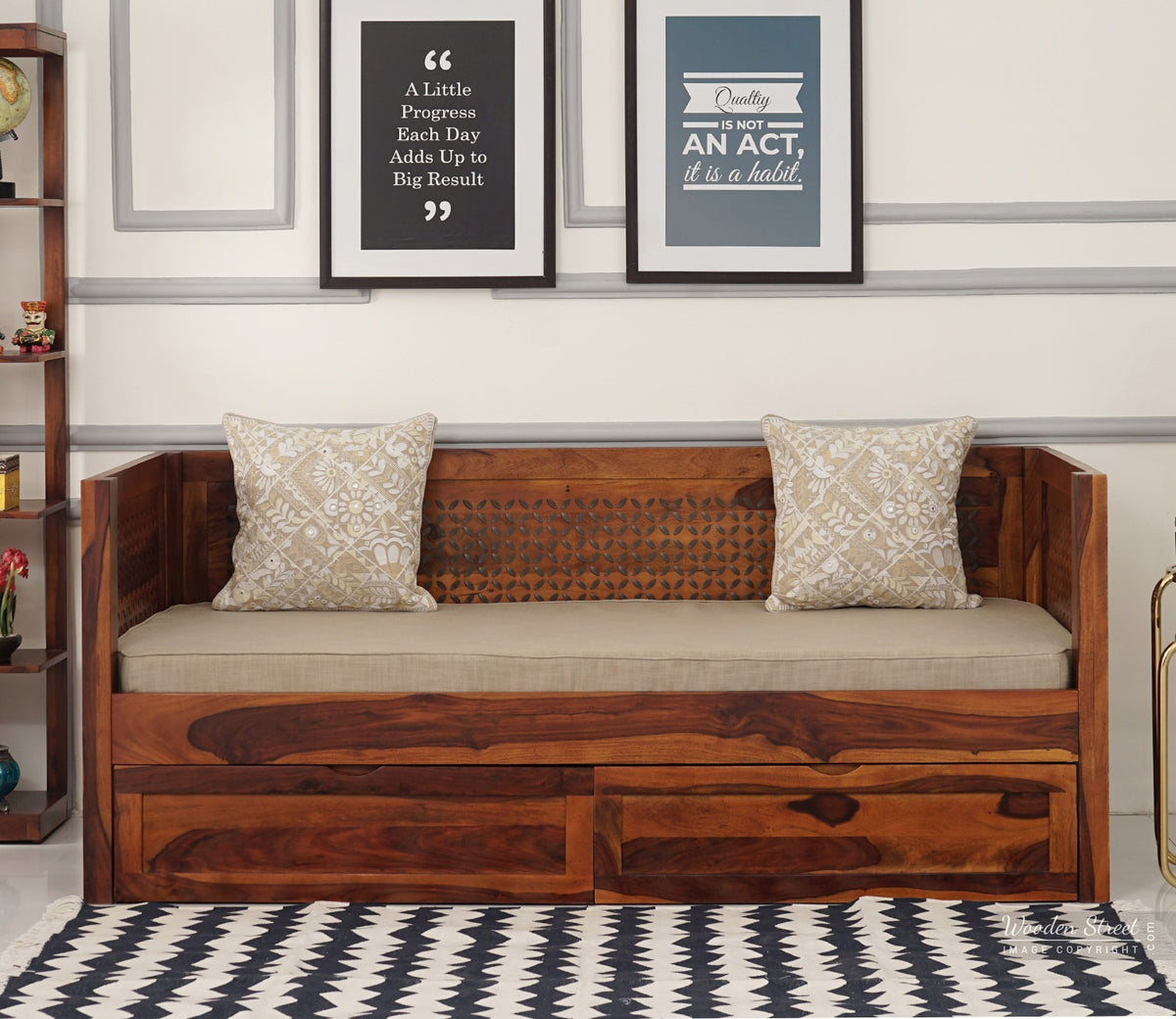 Angelica Storage Divan With Mattress (Honey Finish)