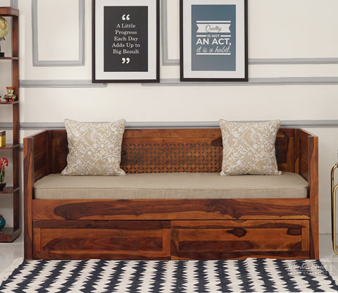 Angelica Storage Divan With Mattress (Honey Finish)