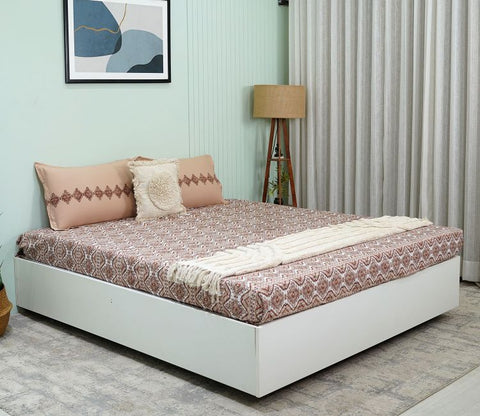 Aztec Moments Queen Size Bedsheet (Brown)