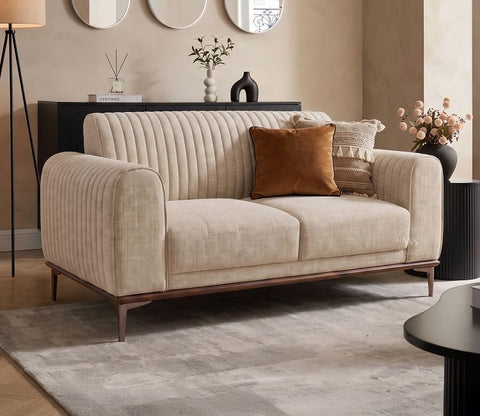 Lorenz 2 Seater Sofa (Cotton, Jade Ivory)