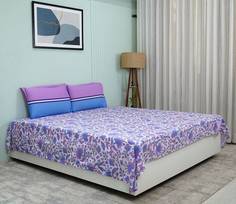 Pernia Moments Queen Size Bedsheet (Purple)