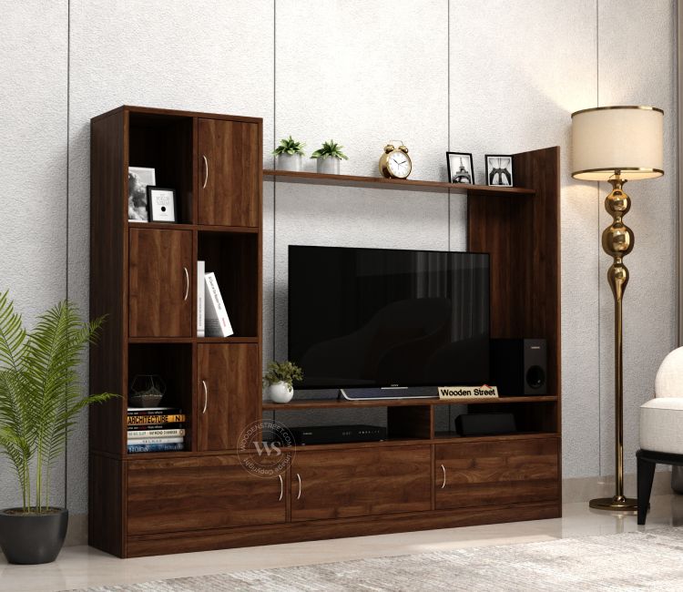 Wayne Engineered Wood TV Unit With Cabinets (Columbian Walnut Finish)