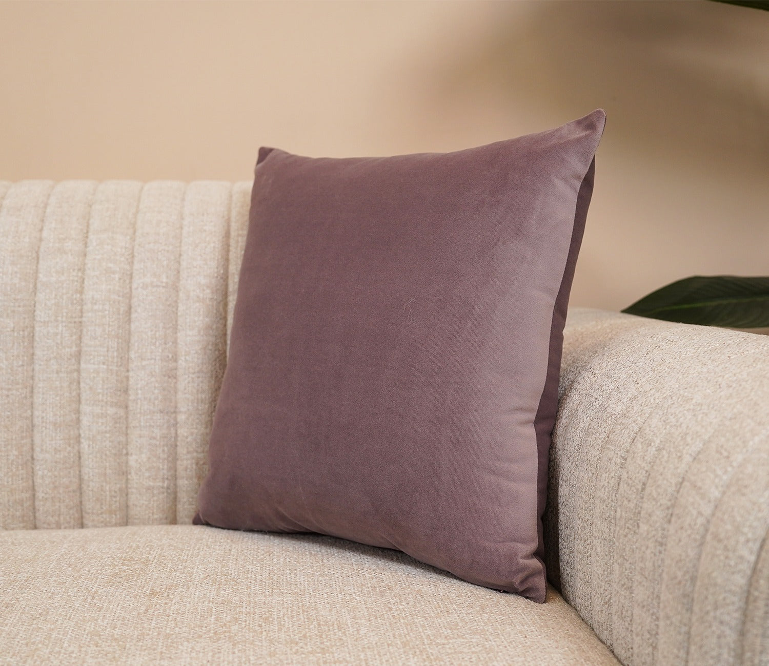 Cupid Velvet Cushion Cover - Pack of 1 (16 x 16 Inch, Salmon Pink)