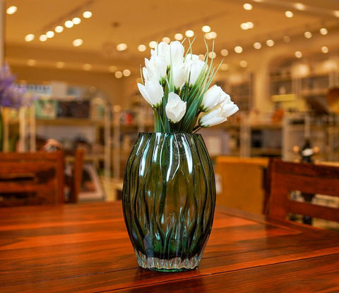 Greenwish Diamnond Textured Vase (Sea Green, S)