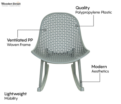 Blossie Designer Outdoor Reclining Chair – Durable & PP (Grey)