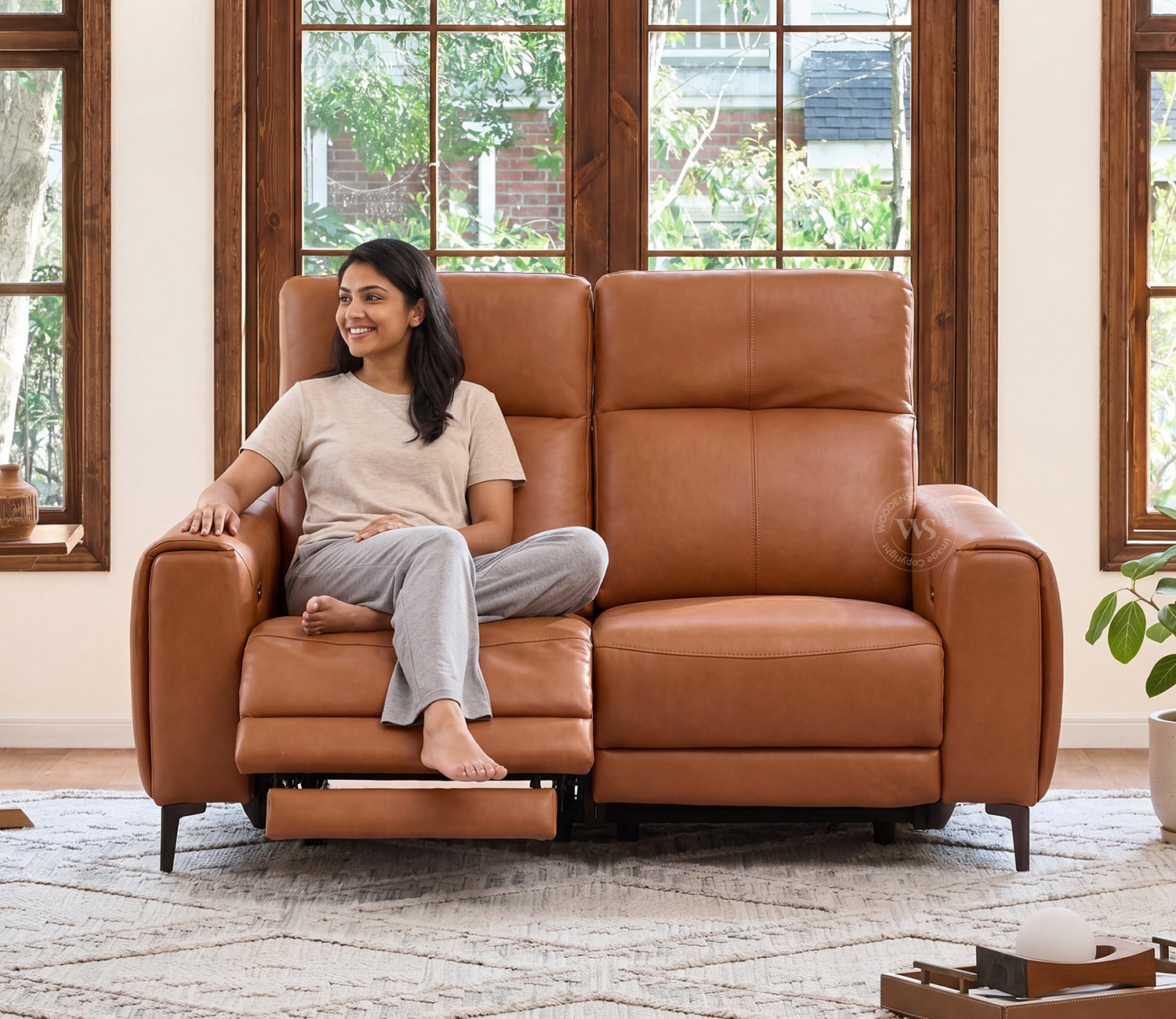 Blacksburg Luxe Electric Recliner 3+2 Seater Sofa (Urban Tan)